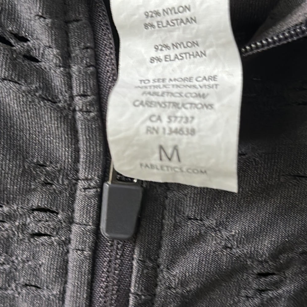 Fabletics Jacket Dark Gray Size Medium Fitted Pea… - image 6